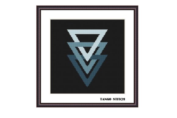 Blue Triangles Abstract Cross Stitch Review
