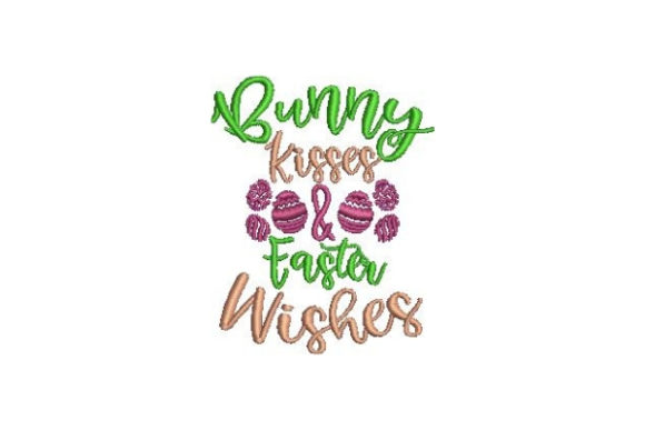 Bunny Kisses Easter Wishes: A Charming Embroidery Design