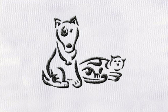 Cat Dog Outline Design for Business Use