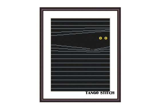 Cute and Minimalist Yellow Eyes Cross Stitch