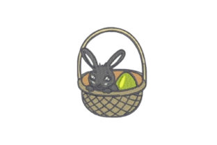 Easter Bunny in Basket: A Charming Embroidery Design