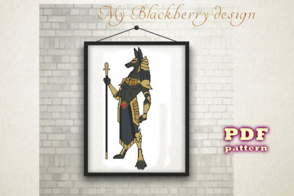 Egyptian Cross Stitch Pattern: Anubis Design