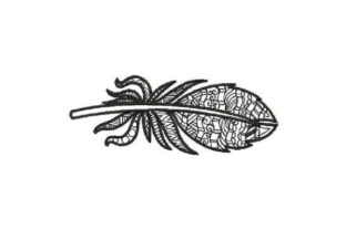 Feather Black Pattern: A Versatile Boho Embroidery Design