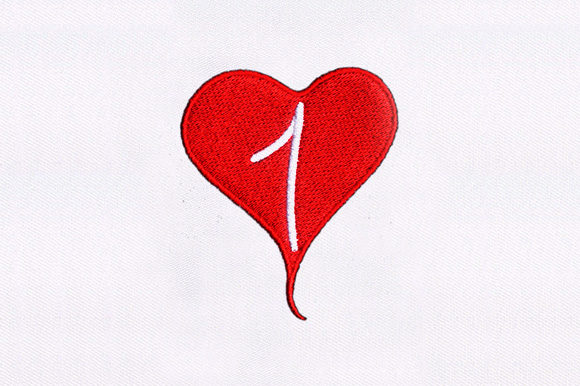 Heart with Number: A Charming Embroidery Design