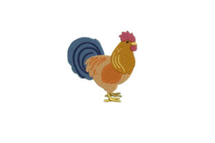 New Hampshire Red Chicken: A Charming Embroidery Design