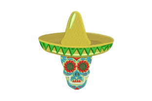 Sugar Skull Wearing a Sombrero: A Unique Design