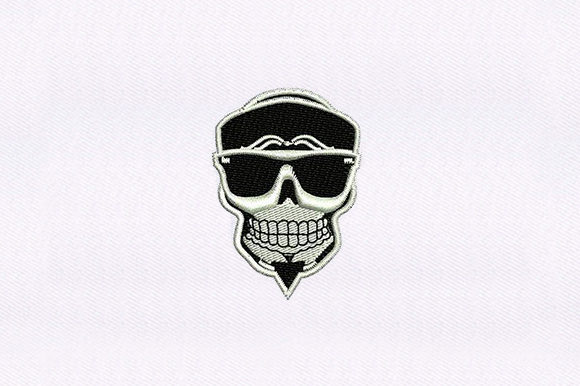 Sunglasses Skull: A Bold Embroidery Design