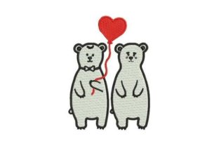 Sweet Lover Polar Bears for Adorable Embroidery