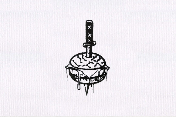 The Burger Knife: A Charming Embroidery Design