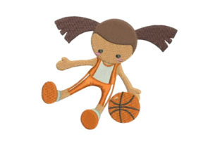 Toy Doll in Basketball Uniform: A Festive Embroidery Delight